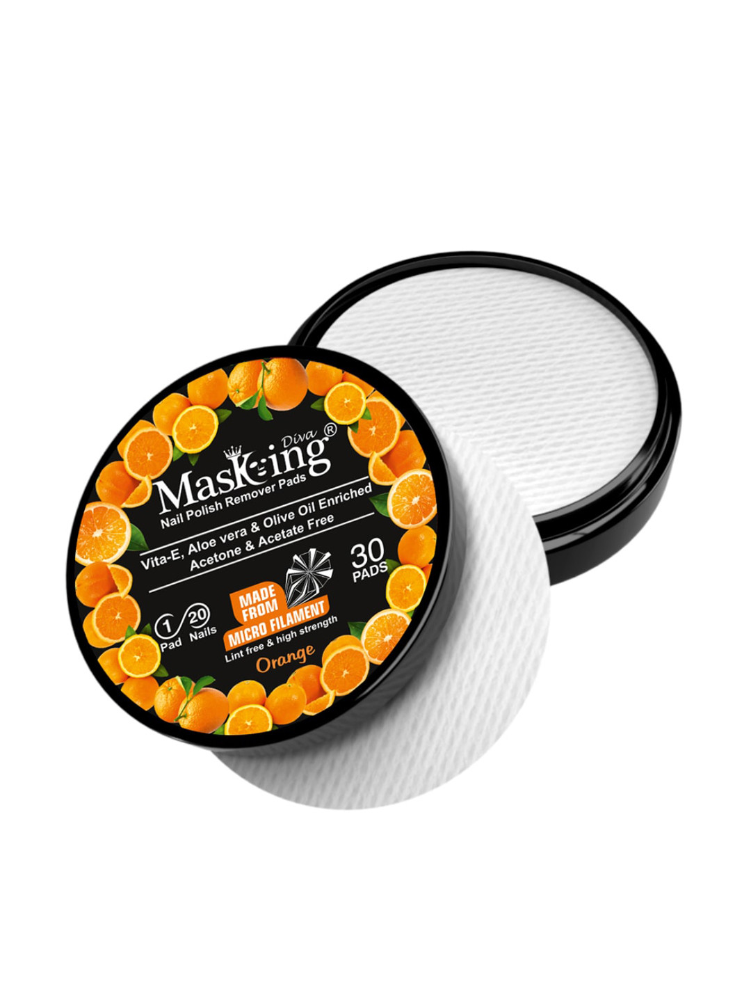 MasKing Pack of 4 Bamboo Sheet Masks & 1 Orange Nail Polish Remover Wipes