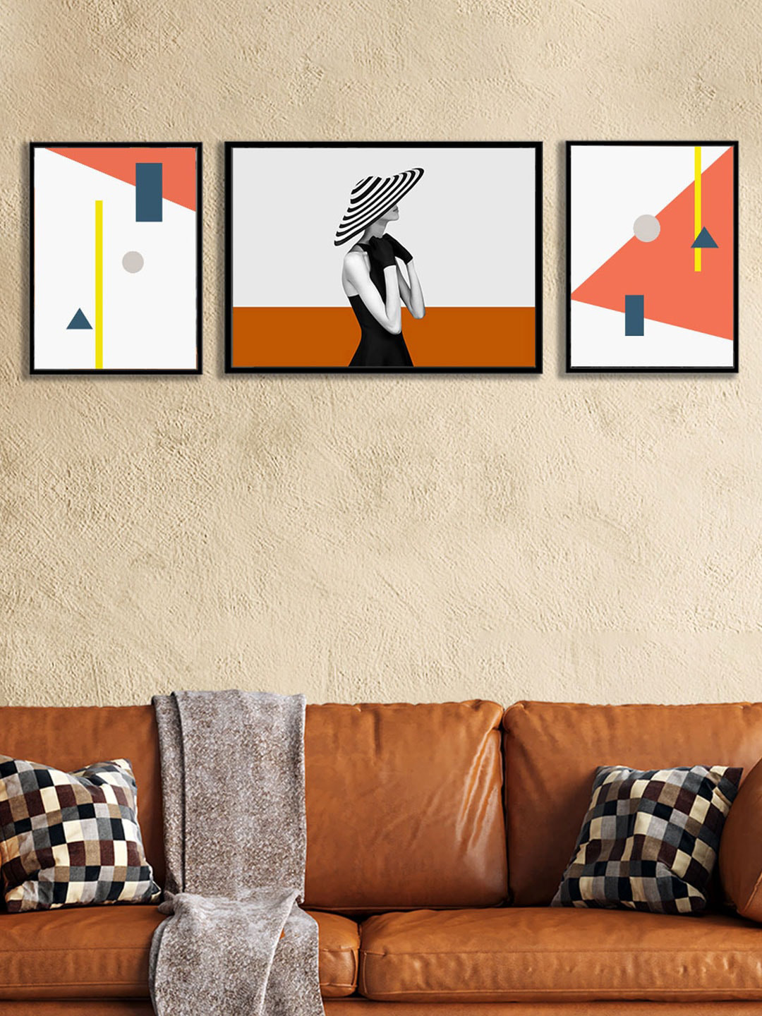 Art Street Modern Elegant Canvas 3 Piece Wall Rectangle Paintings Wall Art