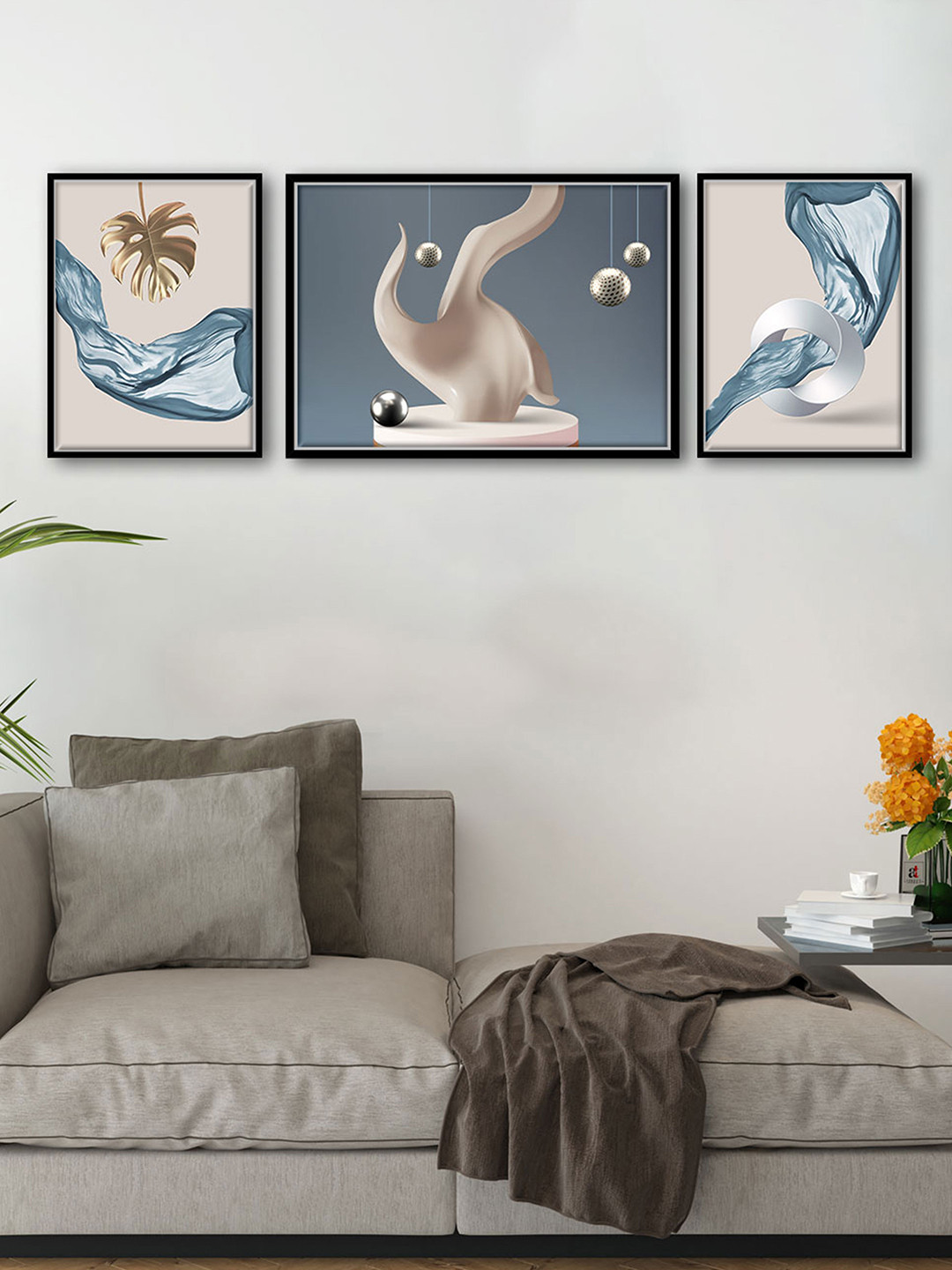 Art Street Multi Canvas 3 Pcs Wall Living Room Rectangle Paintings Wall Art -17 x 51In