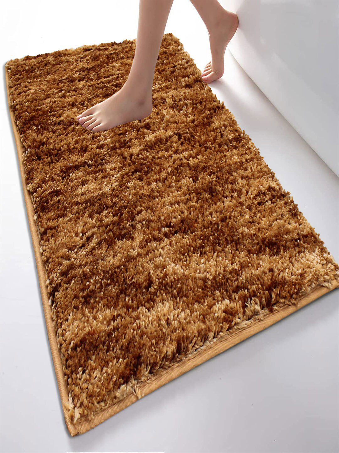 LUXEHOME INTERNATIONAL Coffee Brown Solid 1700 GSM Bath Mat