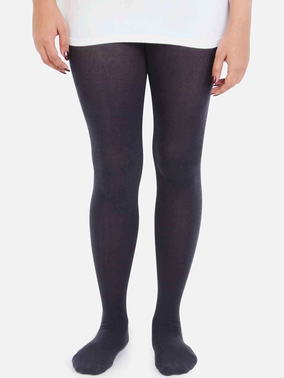 Bonjour Girls Black Plain Knitted Anti-Odour Tights