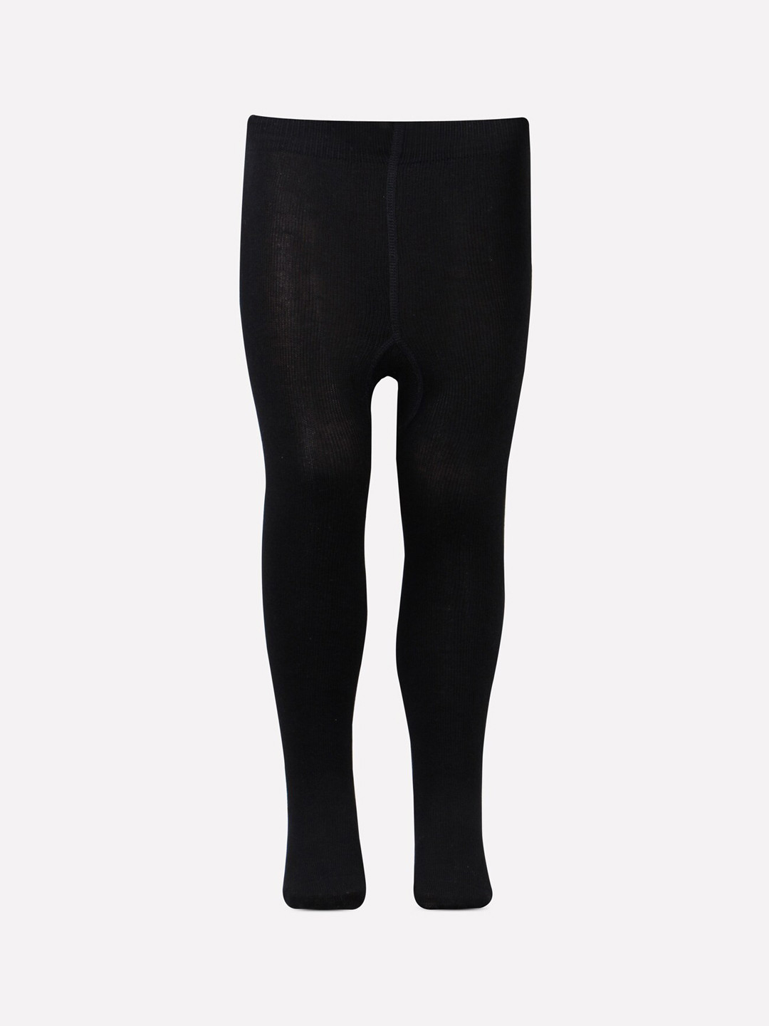 Bonjour Girls Black Solid Antimicrobial Stockings