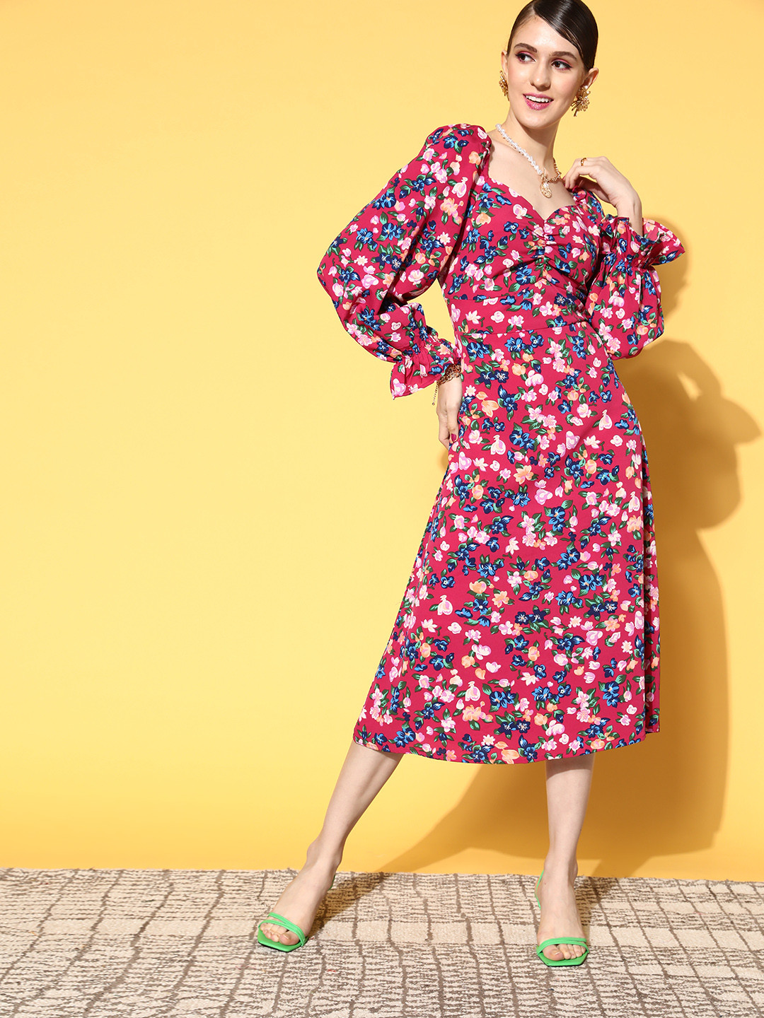 plusS Women Pretty Pink Floral Vacay Attire