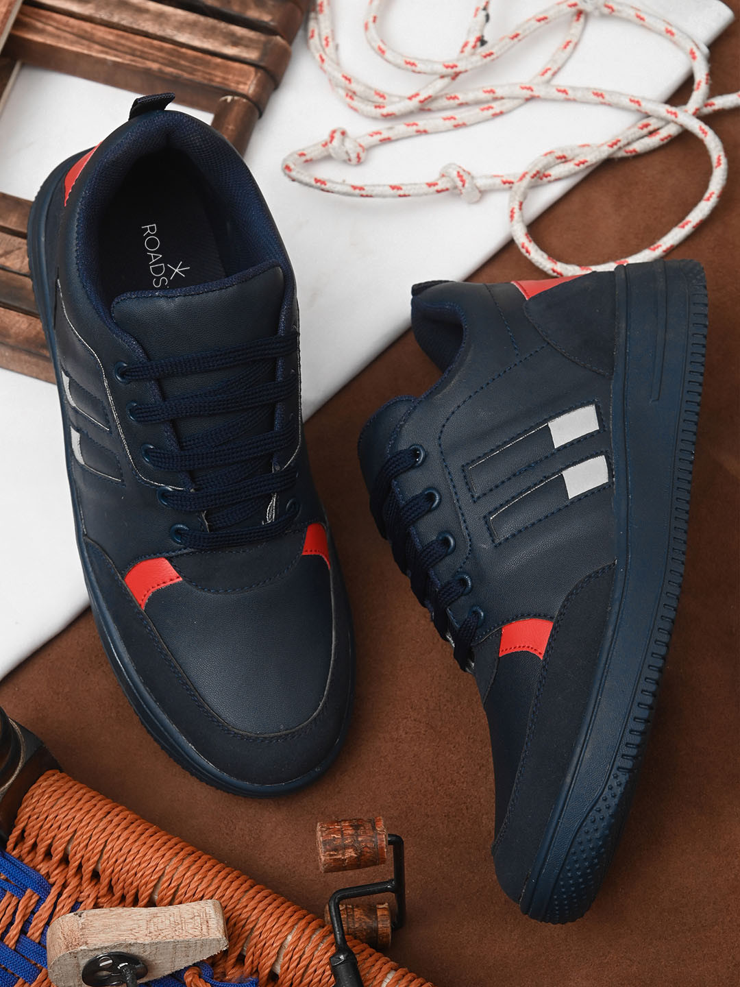 Roadster Men Blue Faux Leather Sneakers