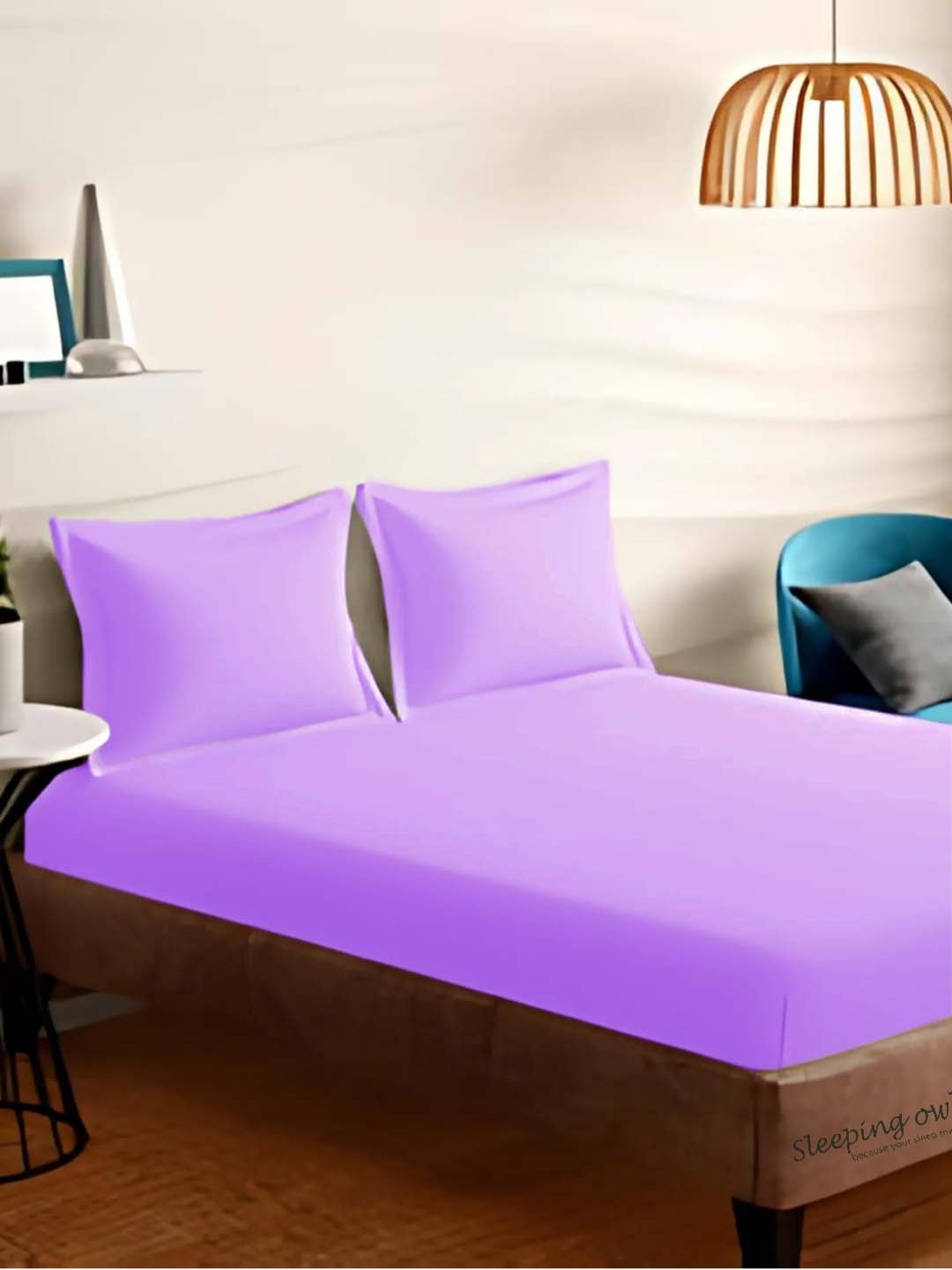 Sleeping Owls- because your sleep matters Unisex Lavender Bedsheets