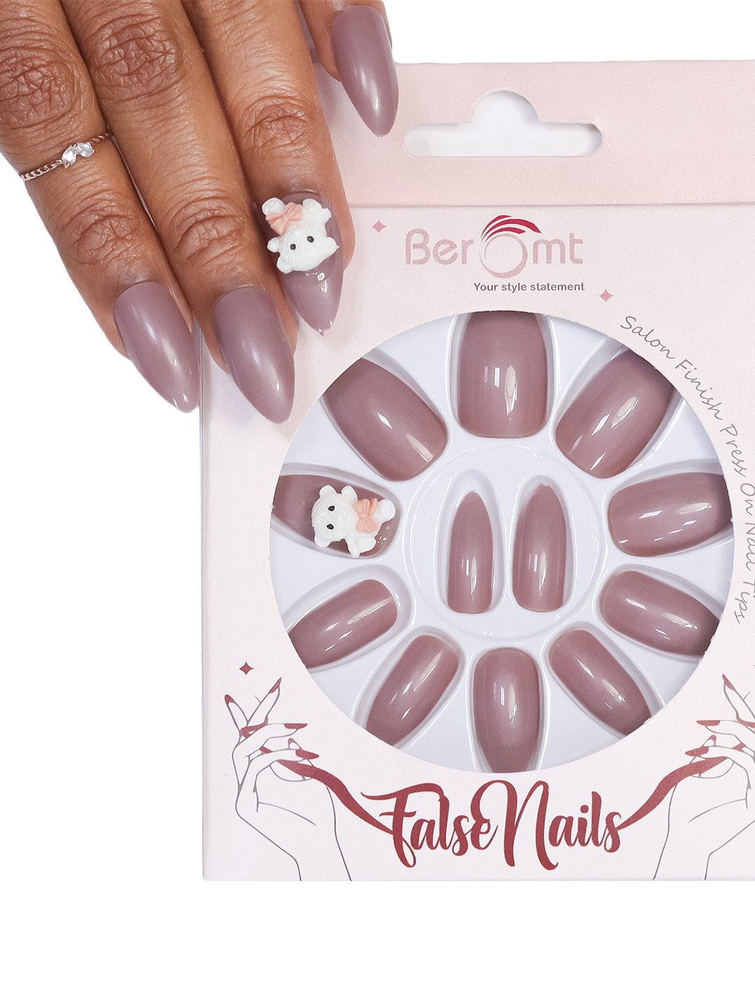 BEROMT Salon Finish Cute Charm Press-On False Nail Tips Kit - Shade BFNC07CC