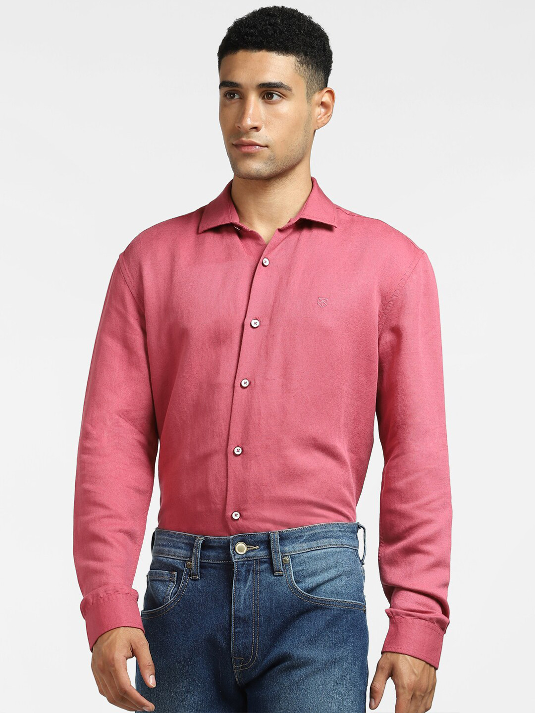 Jack & Jones Men Pink Casual Shirt