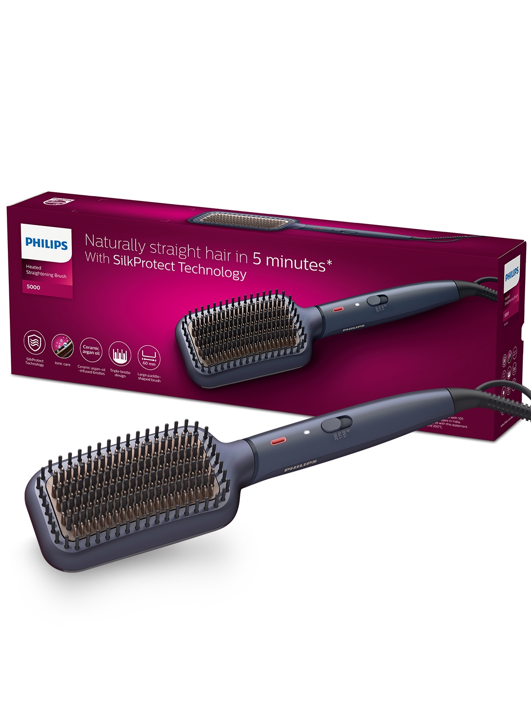 Philips silk pro shop hair straightener brush