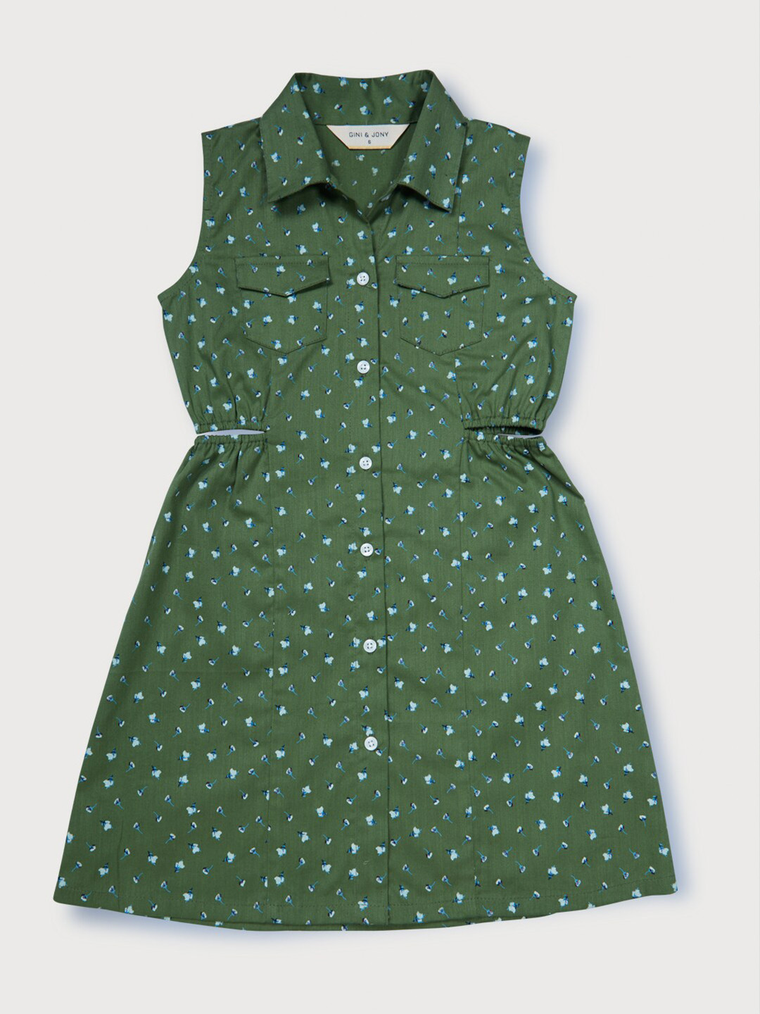 Gini and Jony Girls Green Shirt Dress