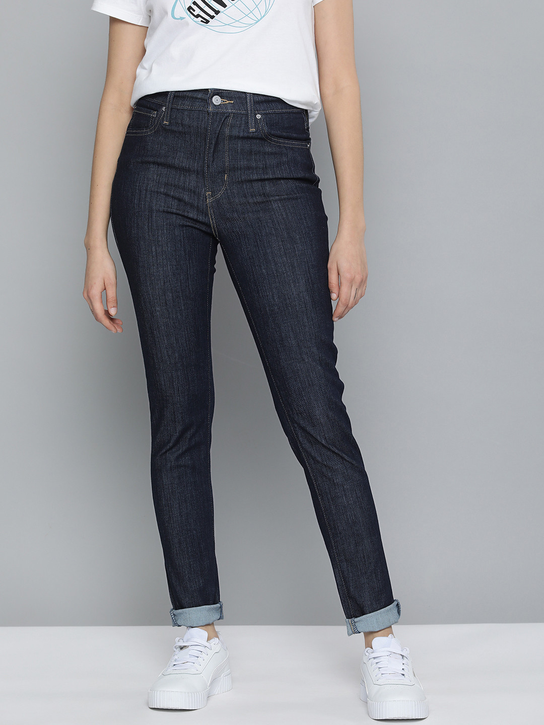 Levis Women's 721 Blue Skinny Fit High Rise Jeans