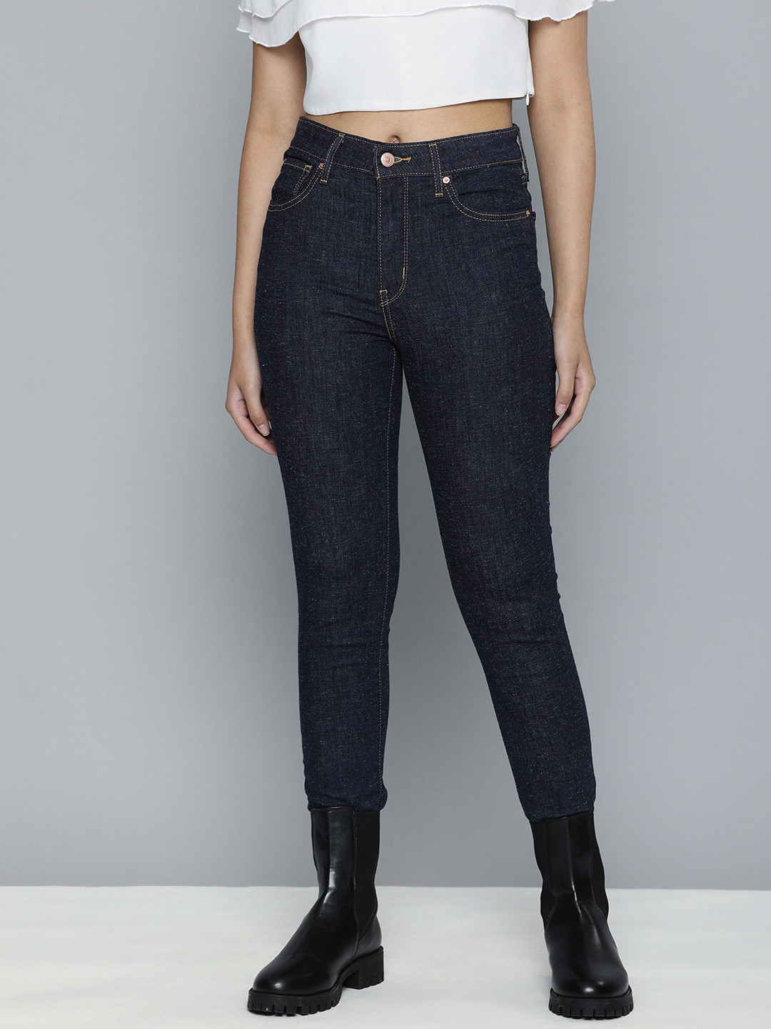 Levis Women Blue 721 Skinny Fit High-Rise Stretchable Jeans