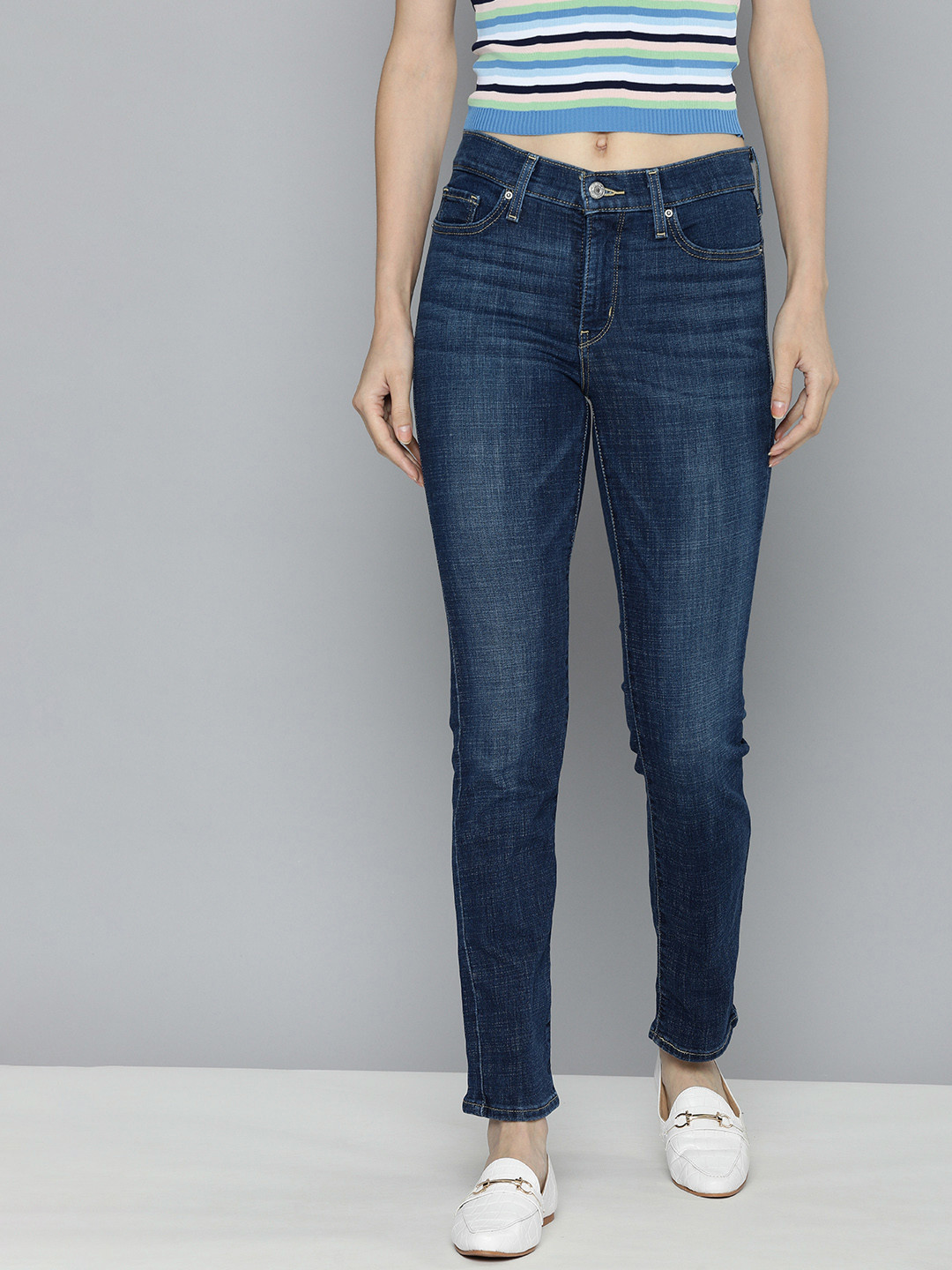 Levis Women Blue 312 Slim Fit Light Fade Stretchable Jeans