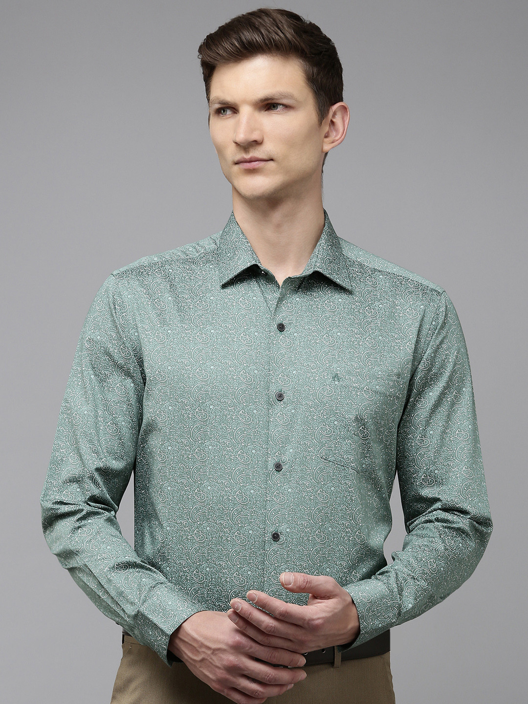 Arrow Original Slim Fit Opaque Ethnic Motifs Printed Pure Cotton Formal Shirt