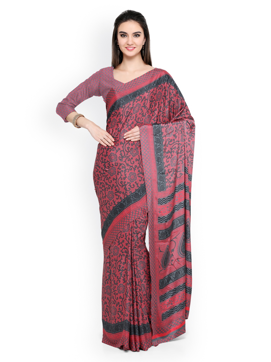 Kanjivaram silk cheap saree myntra