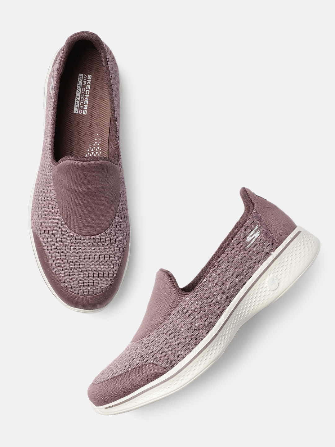 Leather Skechers Go Walk Trainers Ladies Memory Foam Skechers Go