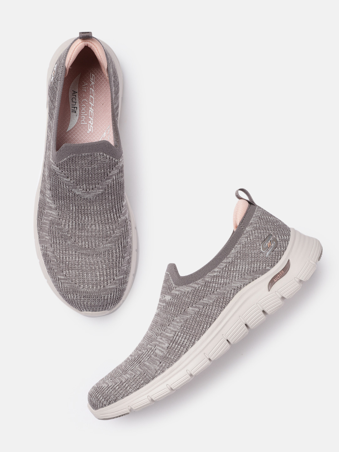 Skechers Women Taupe Arch Fit Vista In Slip-On Sneakers