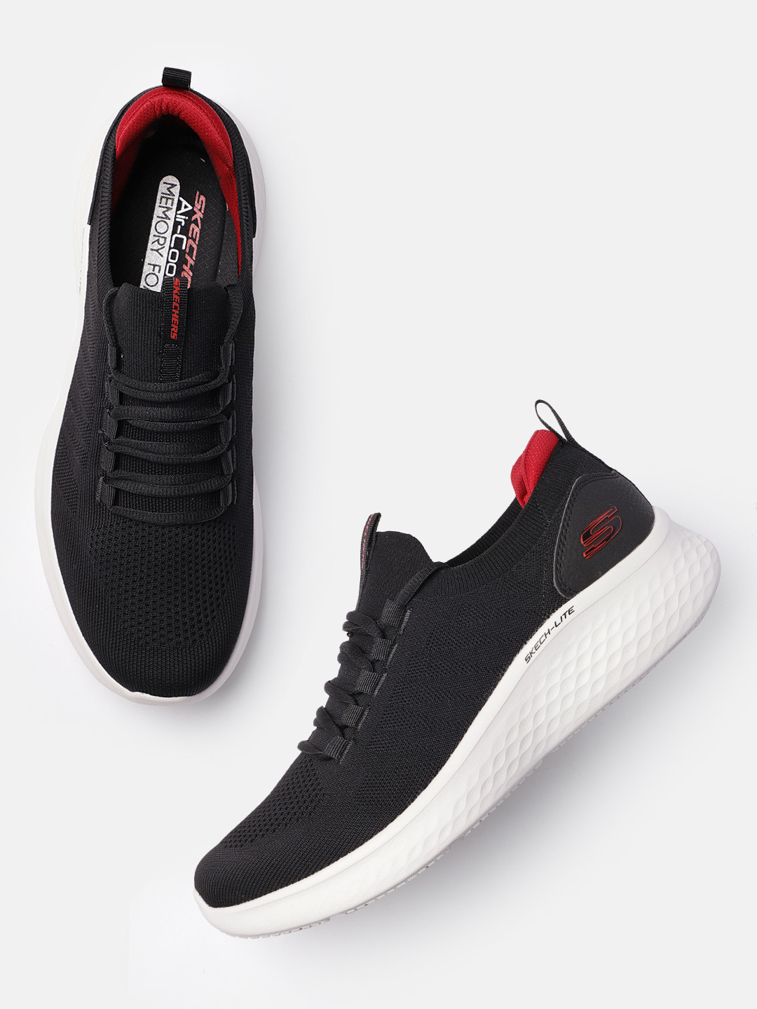 Skechers Men Black Lite Pro Faint Flair Sneakers