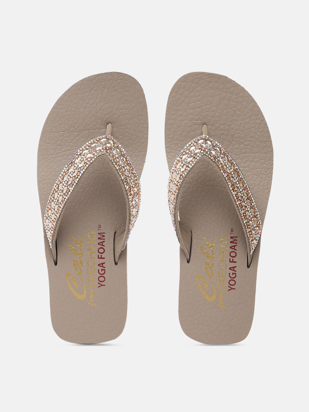 Skechers Women Taupe Embellished VINYASA - GLORY DAY Flats