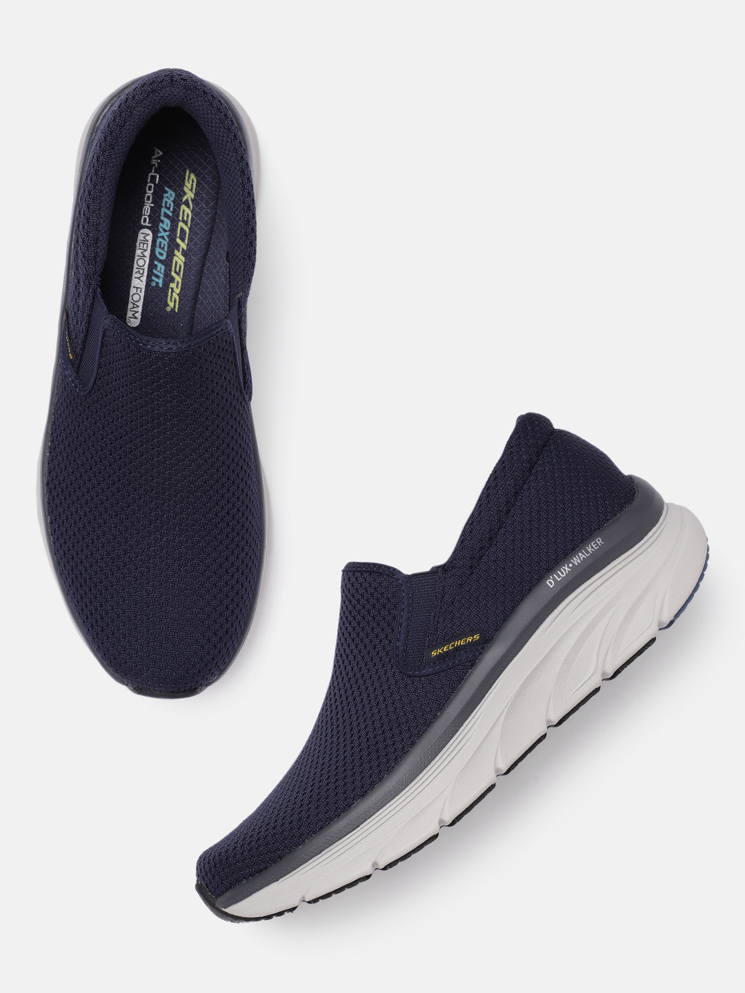 Skechers Men Navy Blue Dlux Walker Slip-On Sneakers