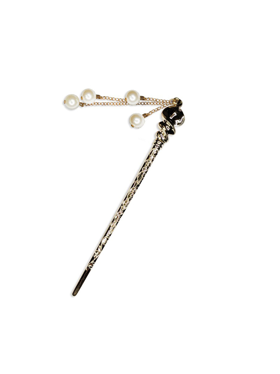 Comet Busters Unisex Gold-Toned & White Hairstick