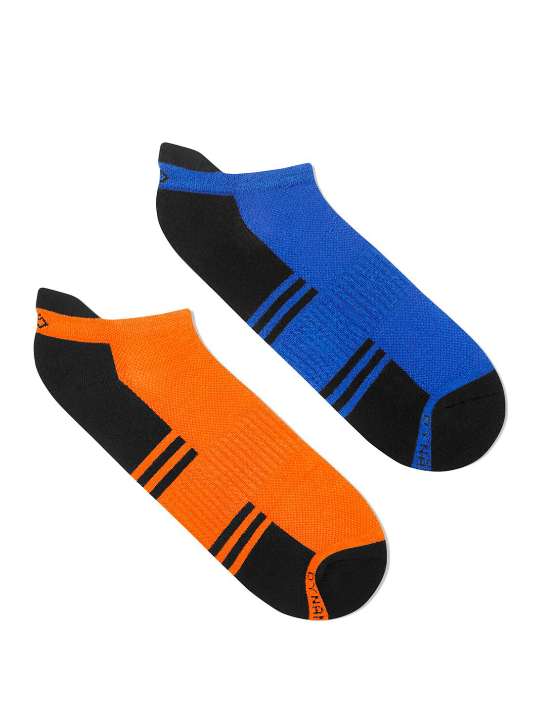 Dynamocks Women Pack Of 2 Orange & Blue Colourblocked Bamboo Socks