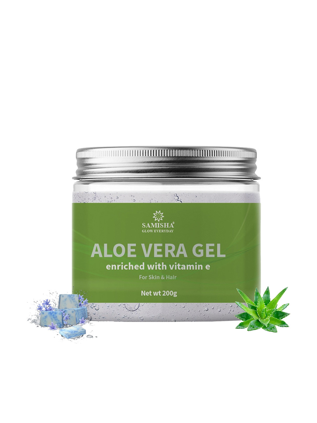 SAMISHA Multipurpose Organic Aloe Vera Gel with Vitamin E for Skin & Hair - 200g