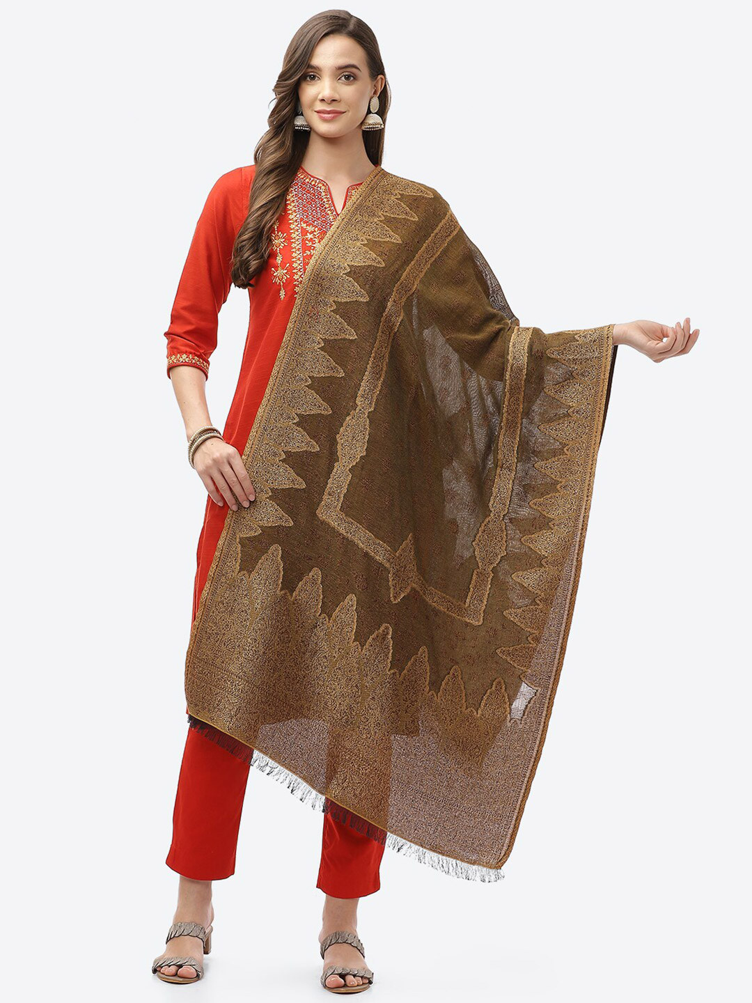 Biba Brown Dyed Dupatta