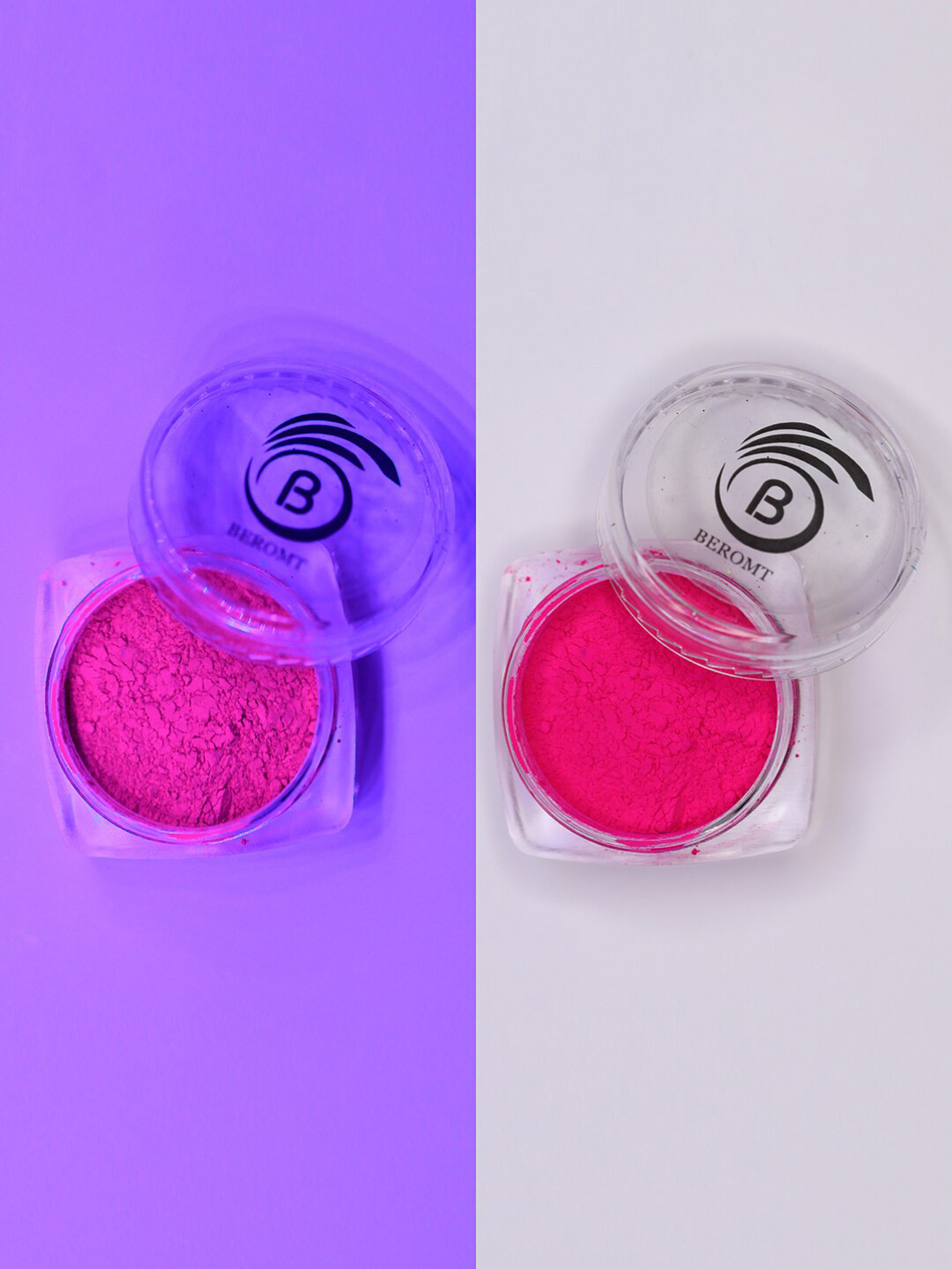 BEROMT Pink Holographic Fashion Pigment Nail Polish -528 HOT LAVA