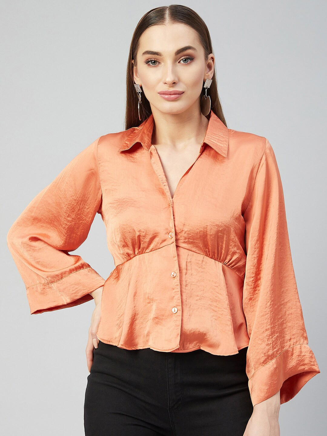 Marie Claire Orange & salmon Shirt Style Top