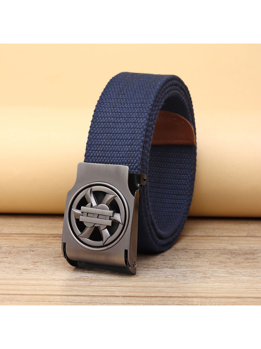 ZORO Men Navy Blue Canvas Belt