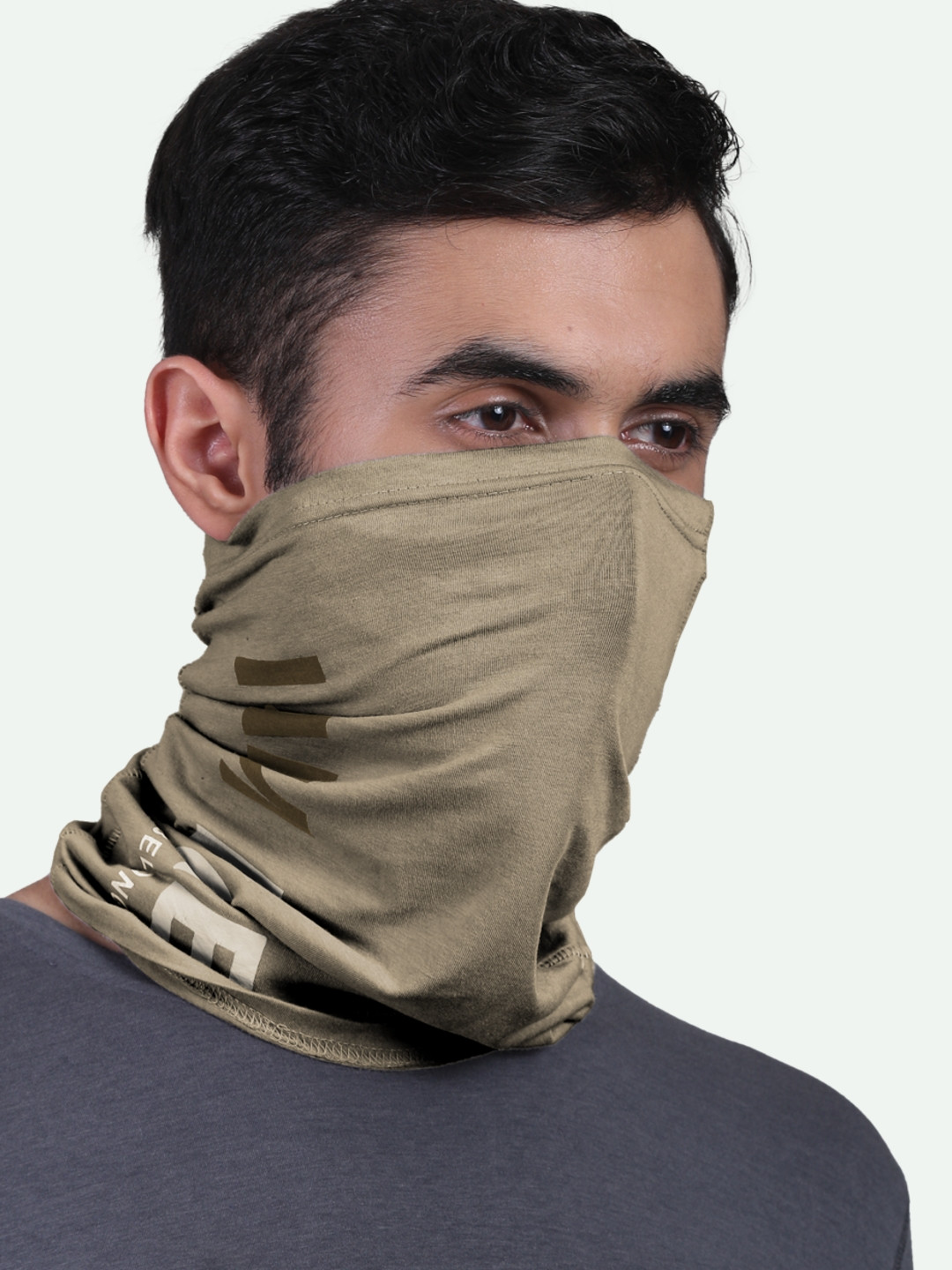 FREECULTR Grey Printed Bamboo Bandana Anti Microbial Multipurpose Headband Cloth Face Mask