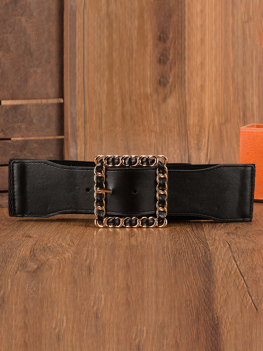 BuckleUp Women Black Stretchable Belt