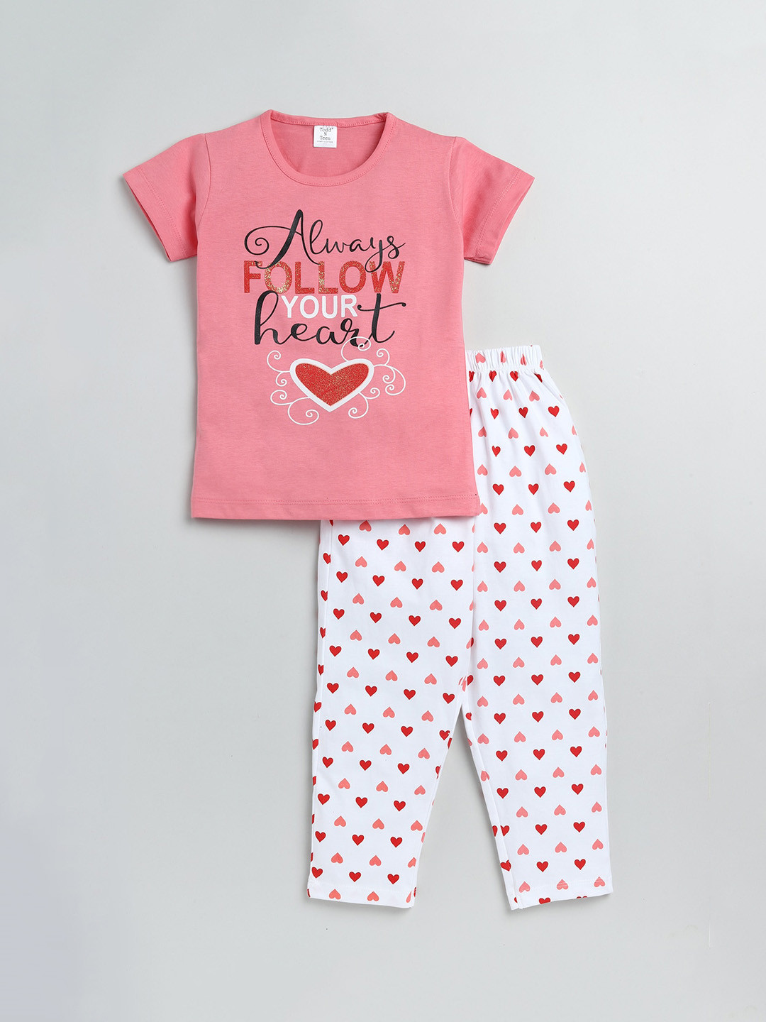 Todd N Teen Girls Black Printed Night suit
