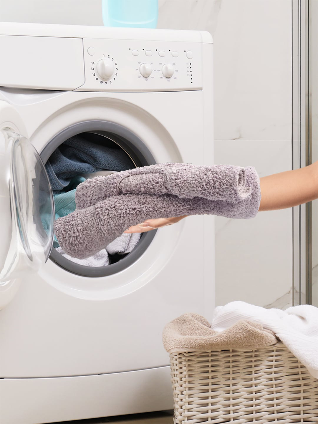 SASHAA WORLD Lavender Set of 2 2000 GSM Cotton Bath Rug & Contour Set