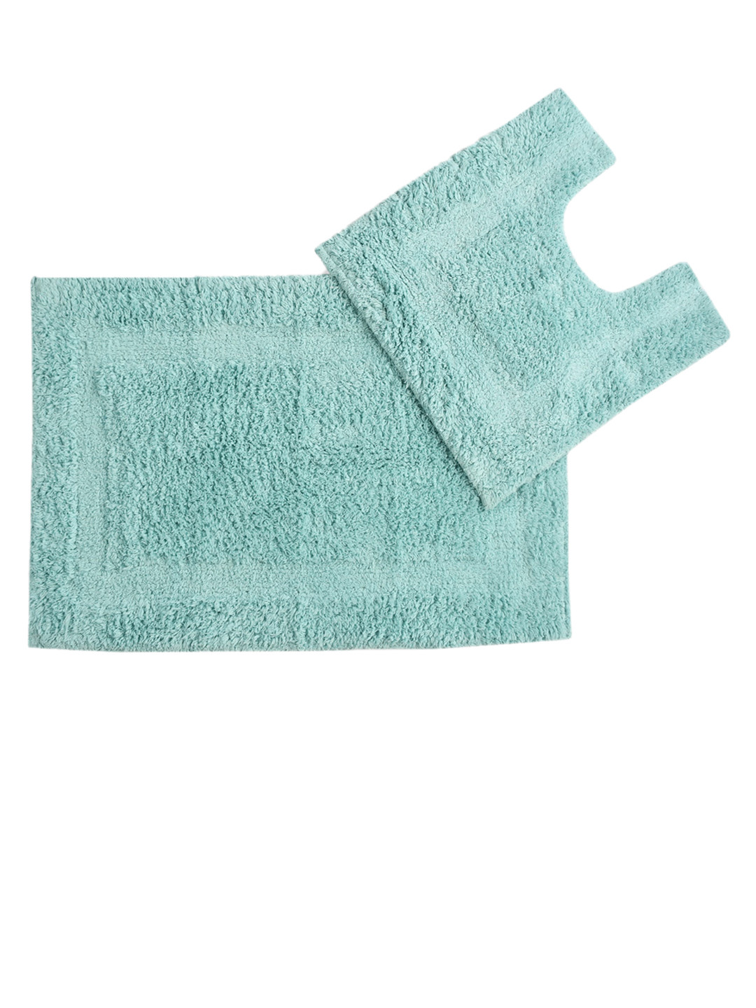 SASHAA WORLD Blue Set of 2 Striped Anti Skid Bath Rugs