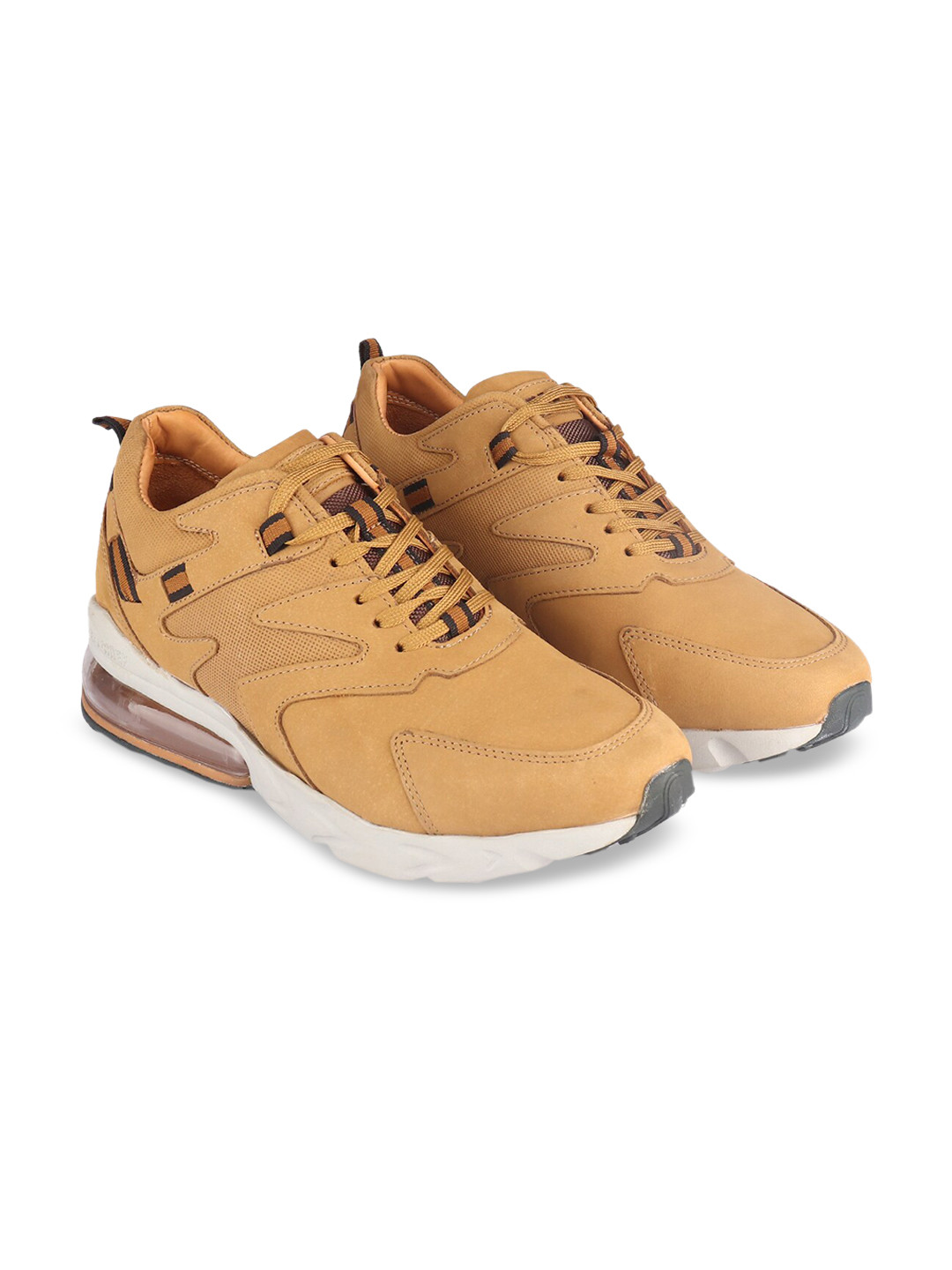 Red Chief Men Tan Leather Sneakers