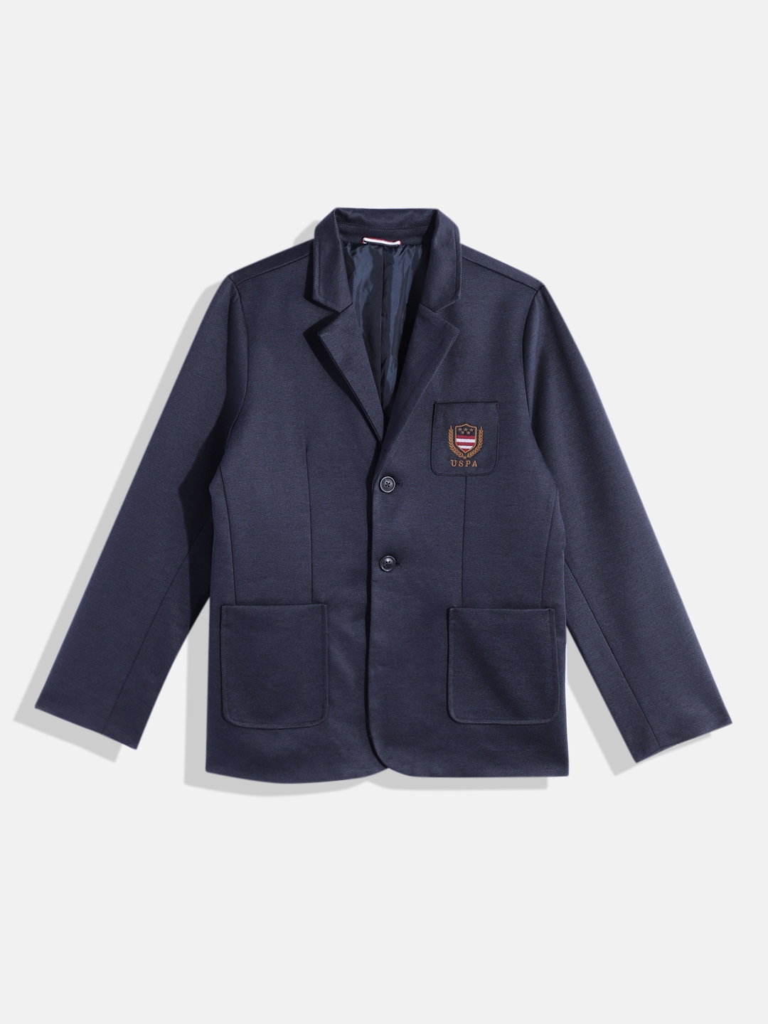 Buy U.S. Polo Assn. Kids Boys Solid Single Breasted Blazer