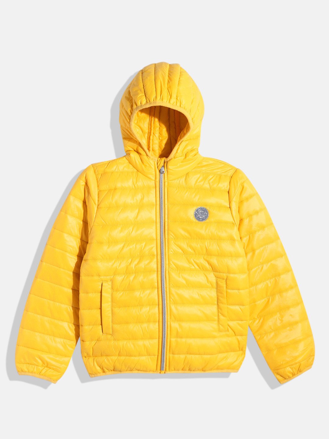 U.S. Polo Assn. Kids Girls Yellow Solid Puffer Jacket