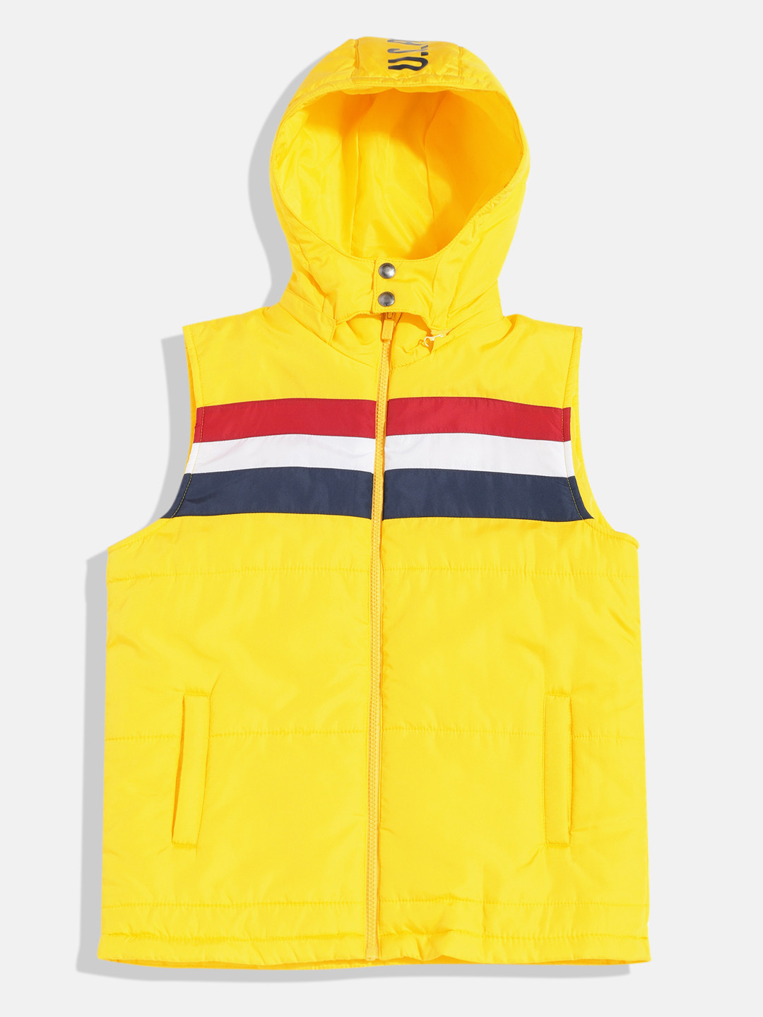 U.S. Polo Assn. Boys Brand Logo Striped Padded Jacket