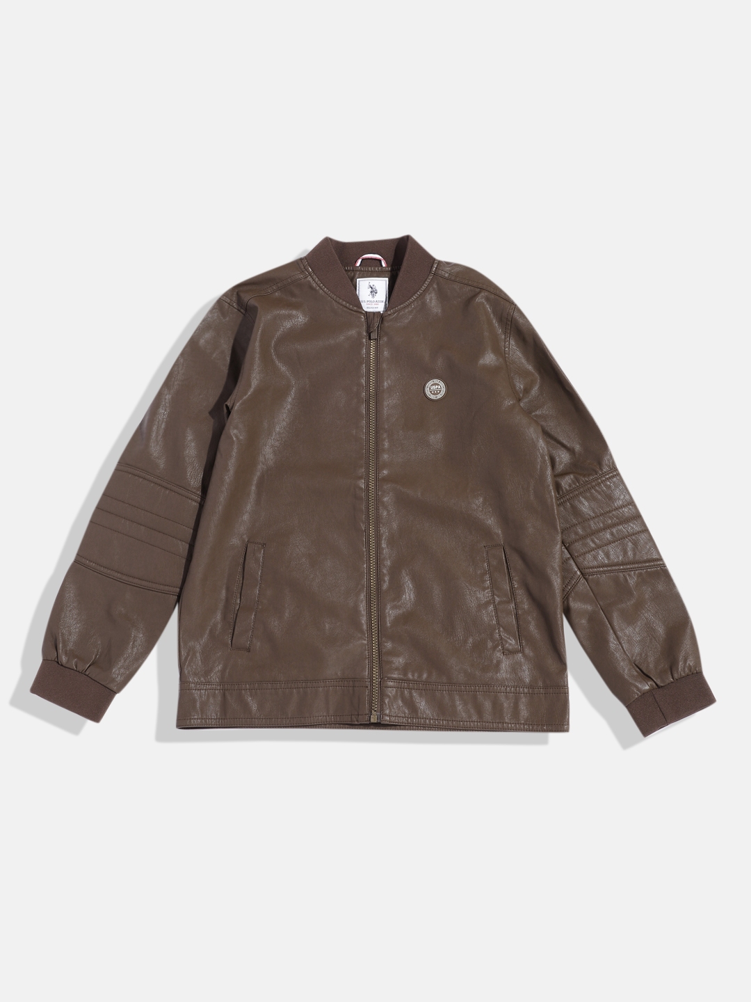 Buy U.S. Polo Assn. Kids Boys Solid Leather Jacket Jackets for