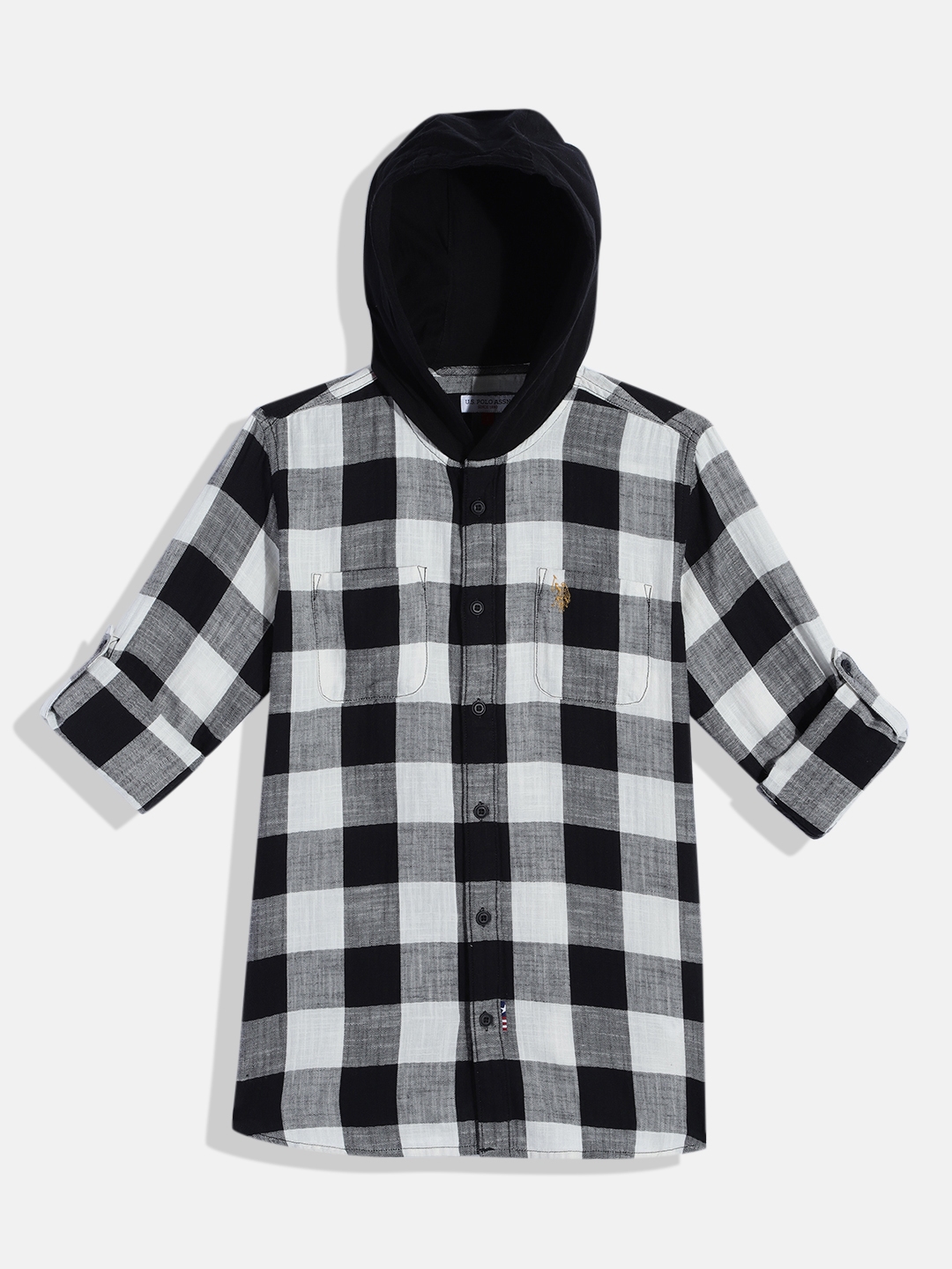 Boys shirt best sale with hood