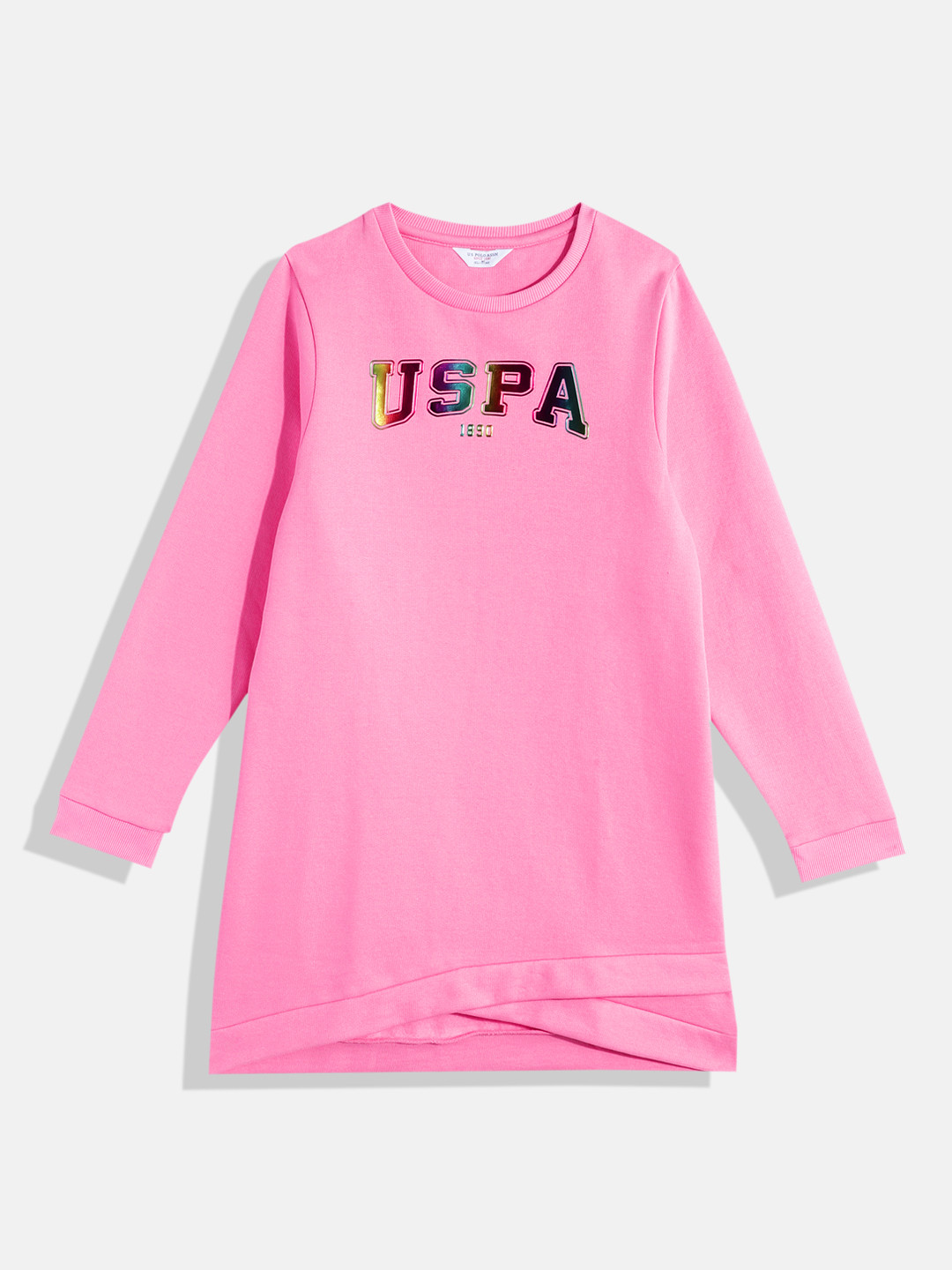 U.S. Polo Assn. Kids Girls Printed Jumper Dress