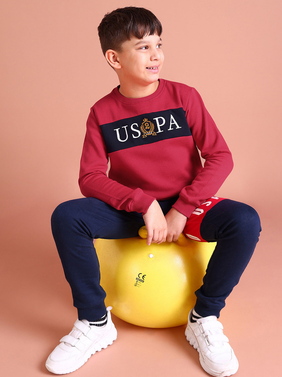 U S Polo Assn Kids Boys Red Printed Sweatshirt