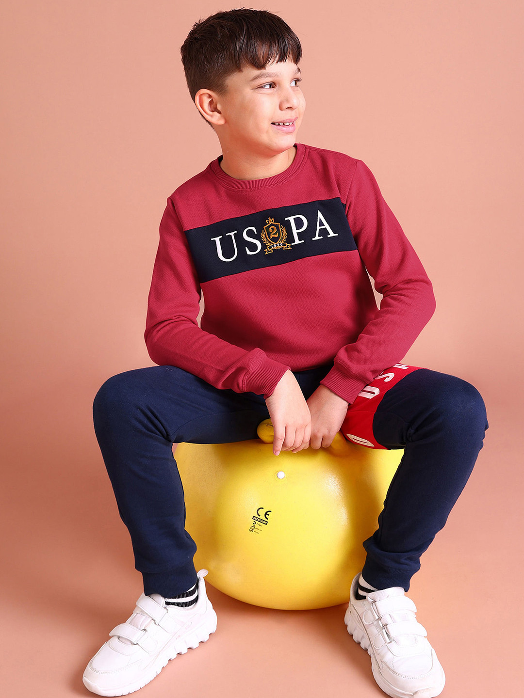 U.S.Polo Assn. Kids Boys Red Printed Sweatshirt