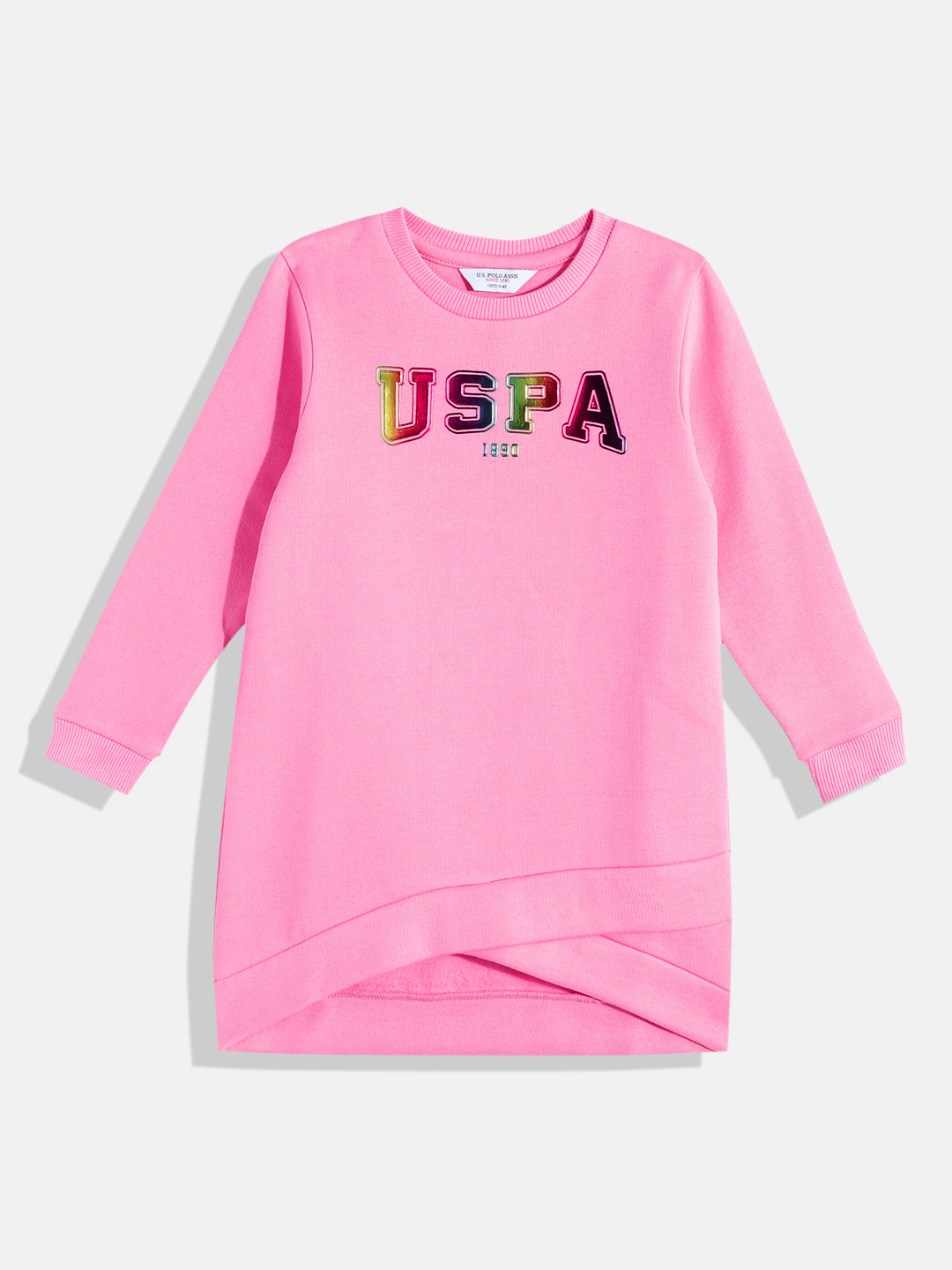 U.S. Polo Assn. Kids Girls Printed Jumper Dress