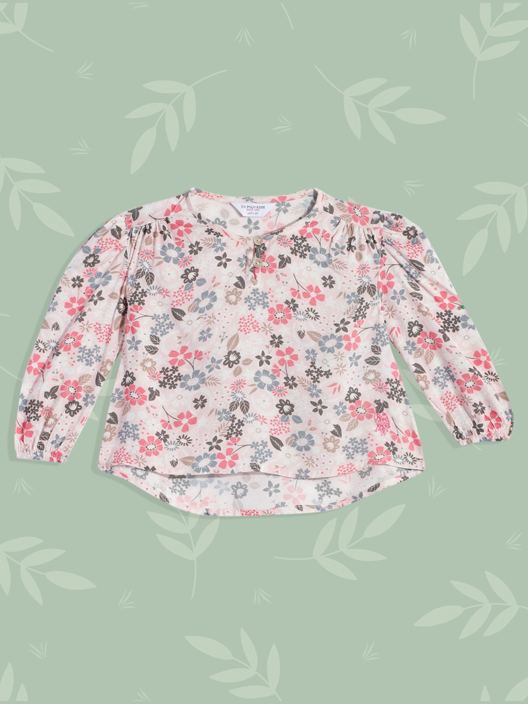 U.S. Polo Assn. Kids Pink Printed Top