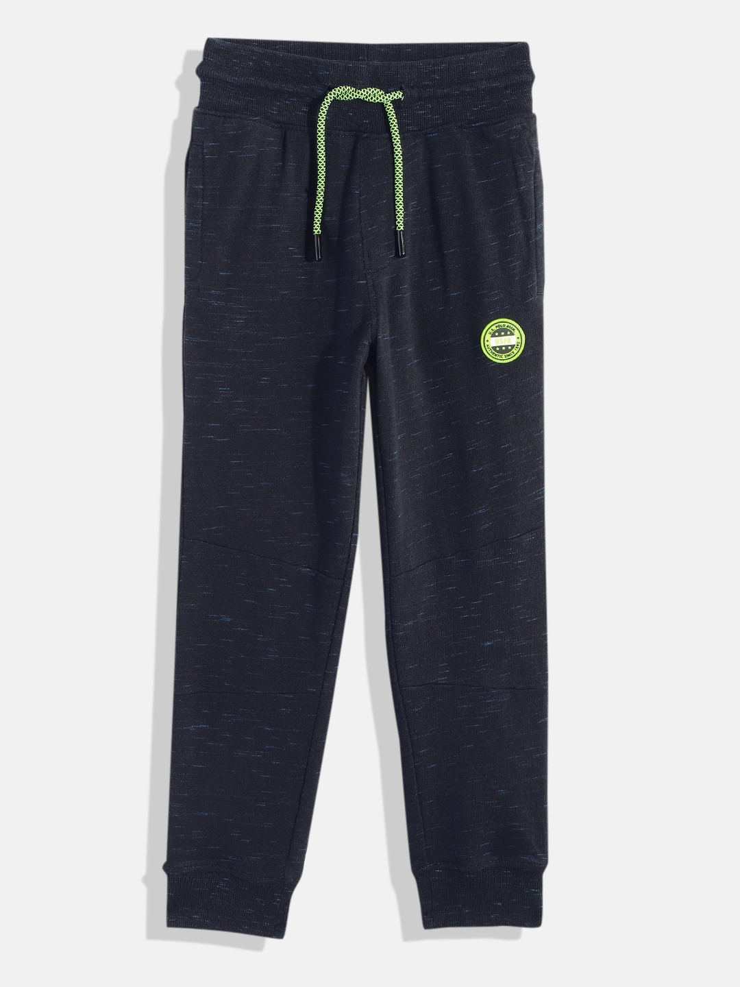U.S. Polo Assn. Kids Boys Navy Blue Printed Joggers