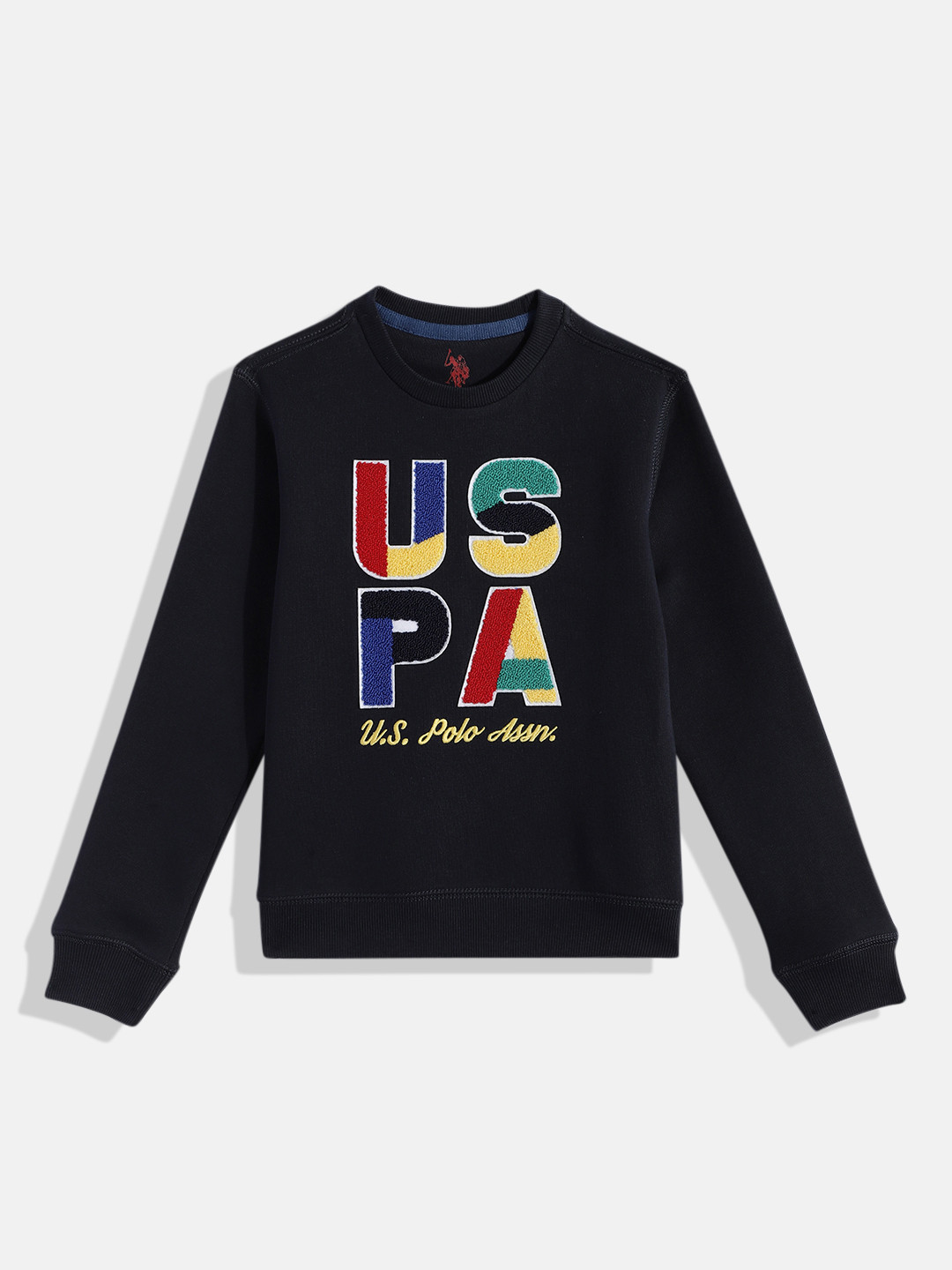 U S Polo Assn Kids Boys Navy Blue Applique Design Sweatshirt