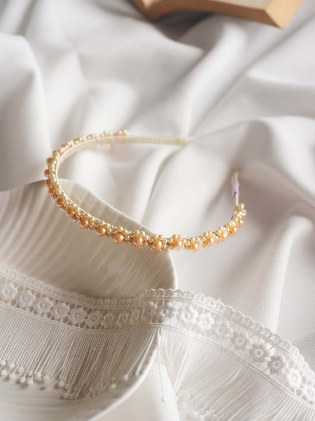 Choko Girls Beige Embellished Hairband