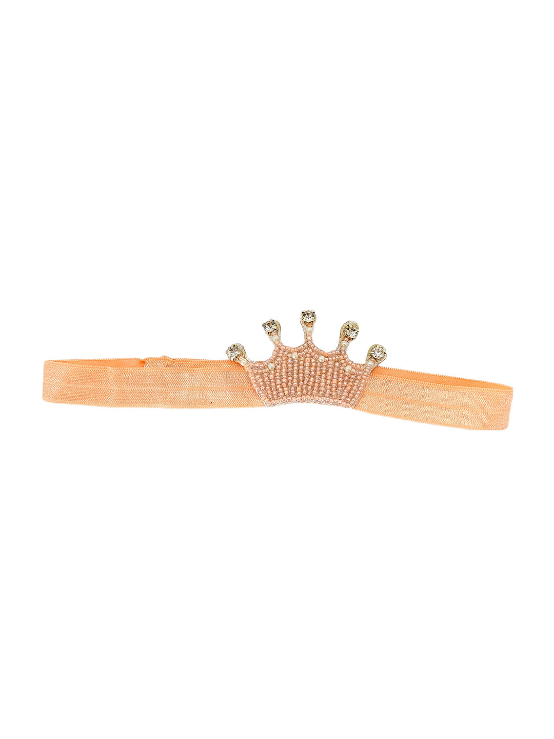 Choko Girls Orange & White Embellished Hairband